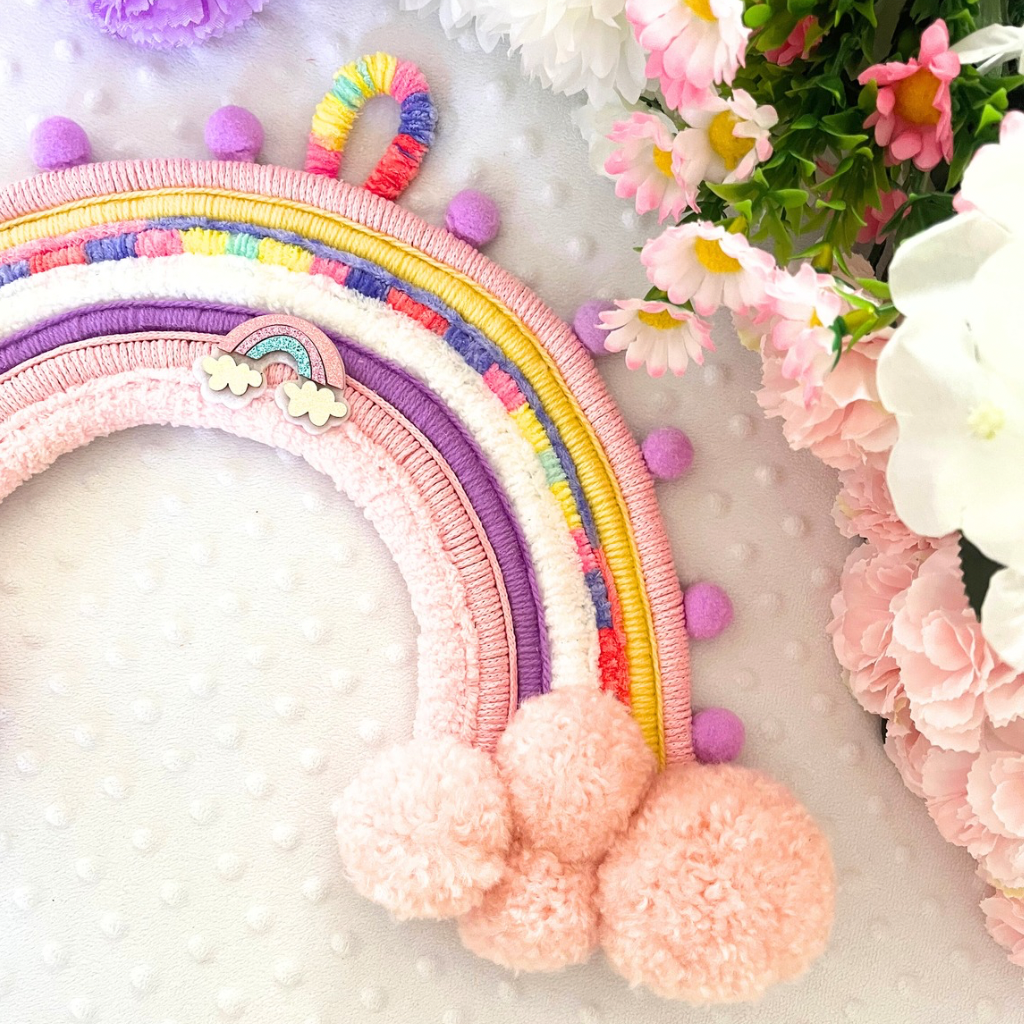 Macrame Rainbow Personalised Wall Hanging - Kids Room Decor - Baby Room Decor