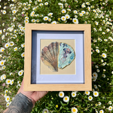 Octopus Shell Art Framed Coastal Décor