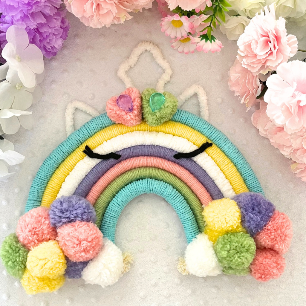 Macrame Rainbow Personalised Wall Hanging - Kids Room Decor - Baby Room Decor