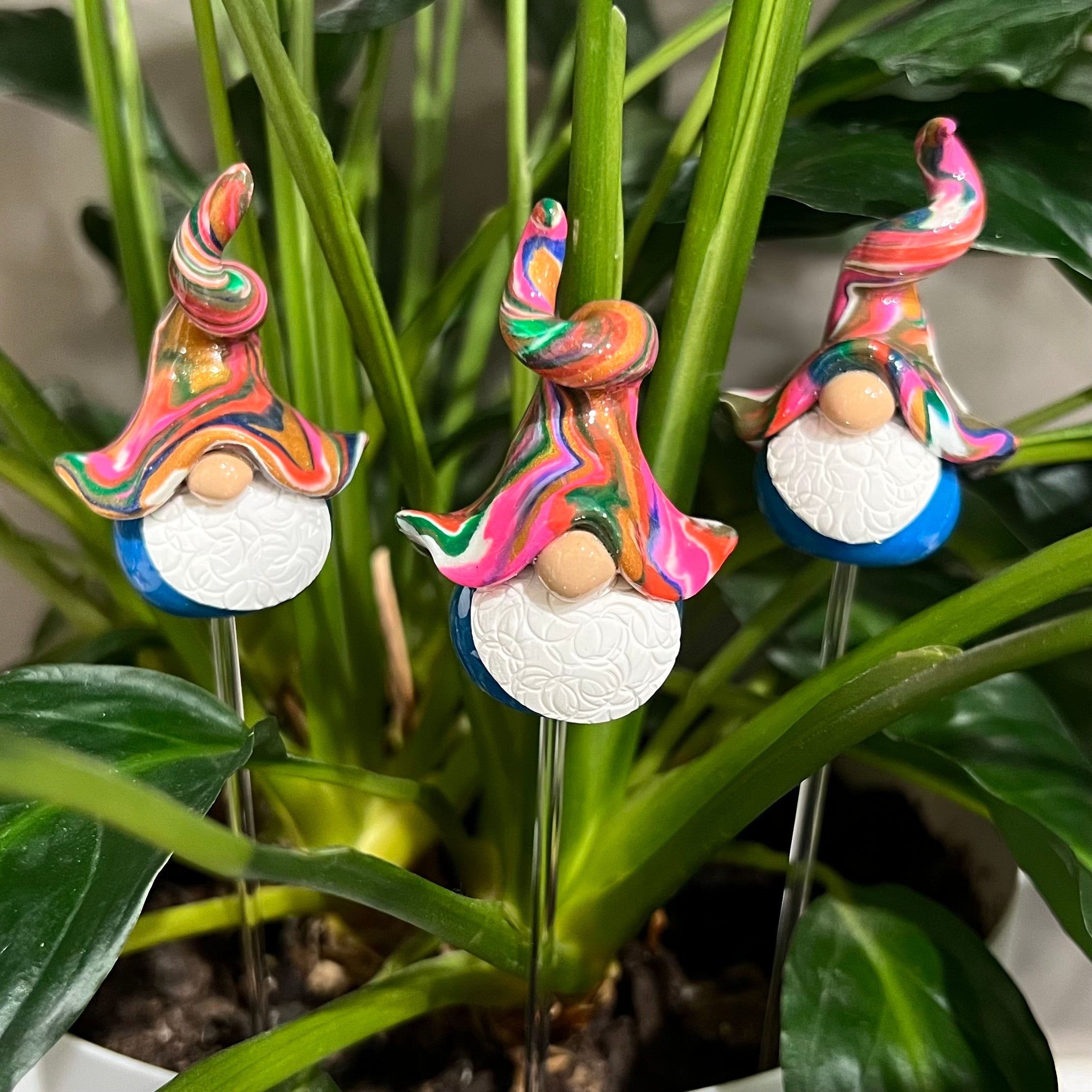 Custom whimsical gnome trio - choose your own colours