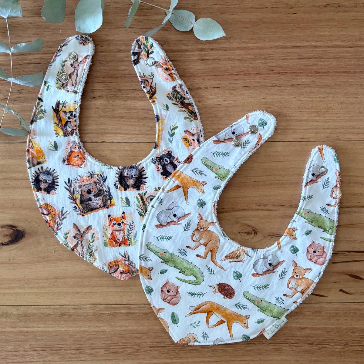 Australiana Baby Bib Set | Animal Friends | Ready to Ship