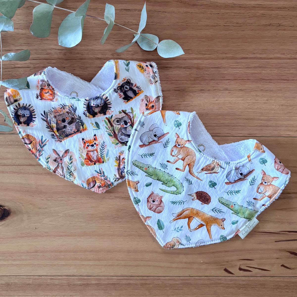 Australiana Baby Bib Set | Animal Friends | Ready to Ship