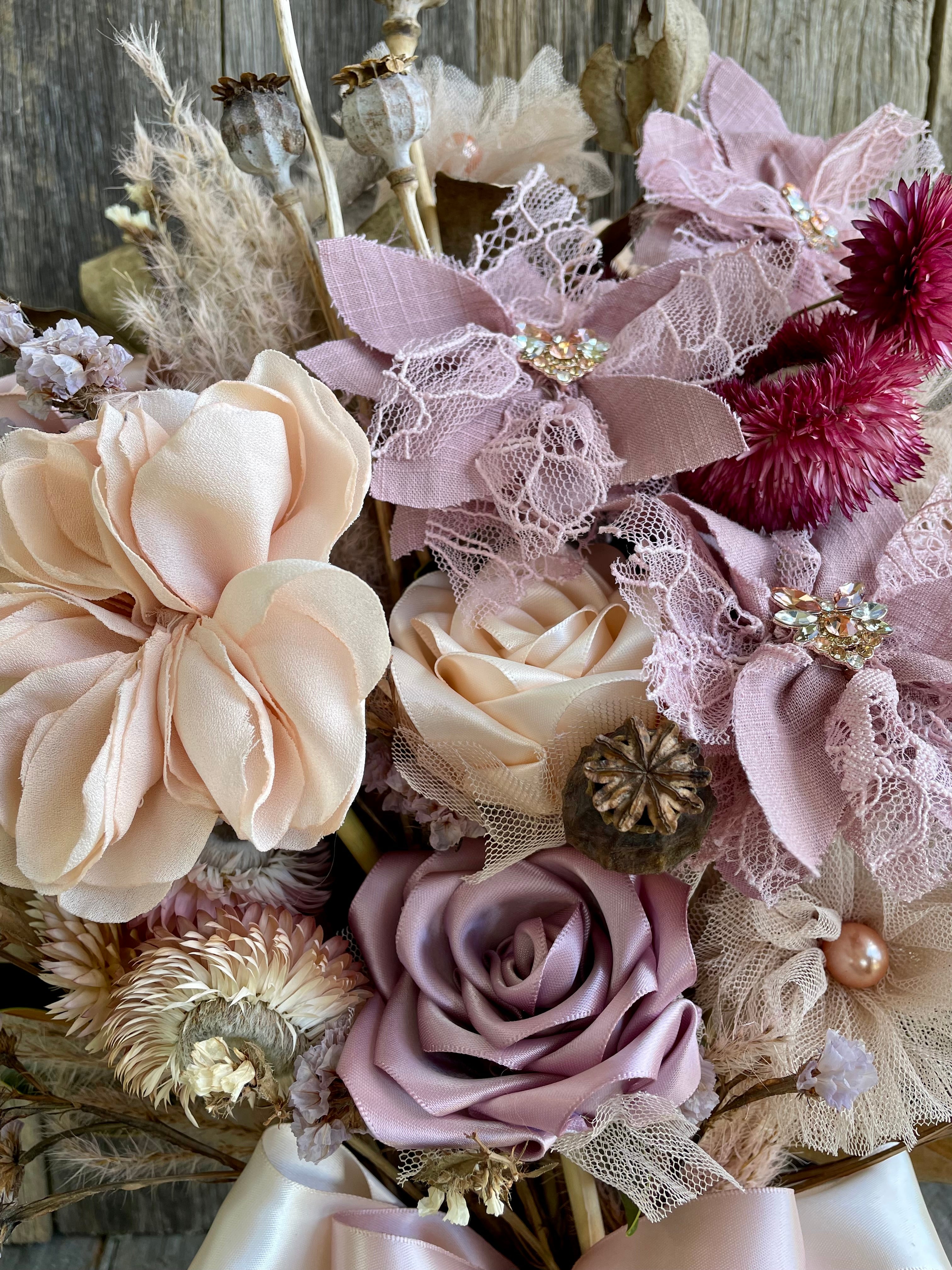 Wedding Bouquet Boho Beauty & 2 Maids Bouquets