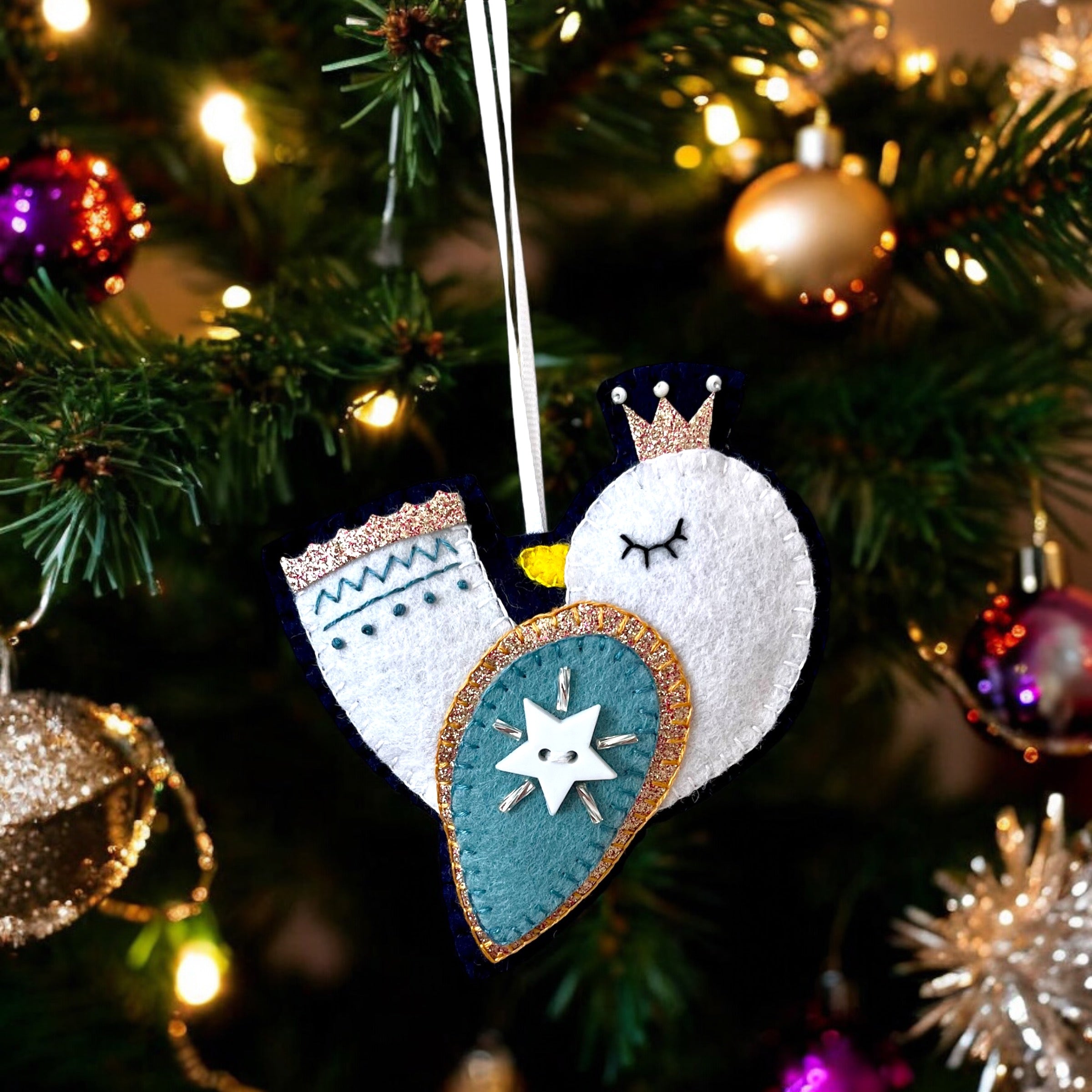 Handmade Felt Bird Christmas Tree Ornament