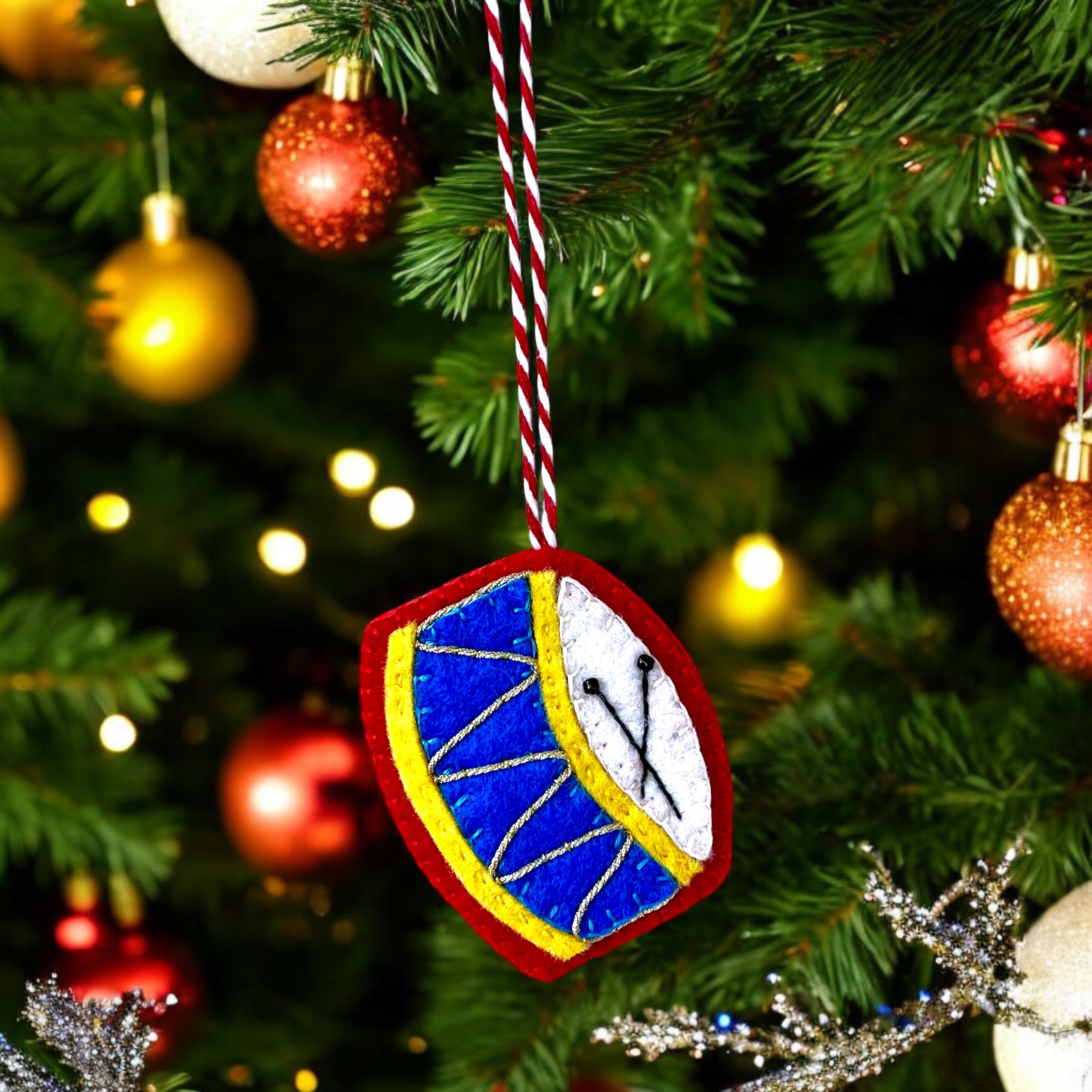 Handmade Felt Drum Christmas Tree Ornament