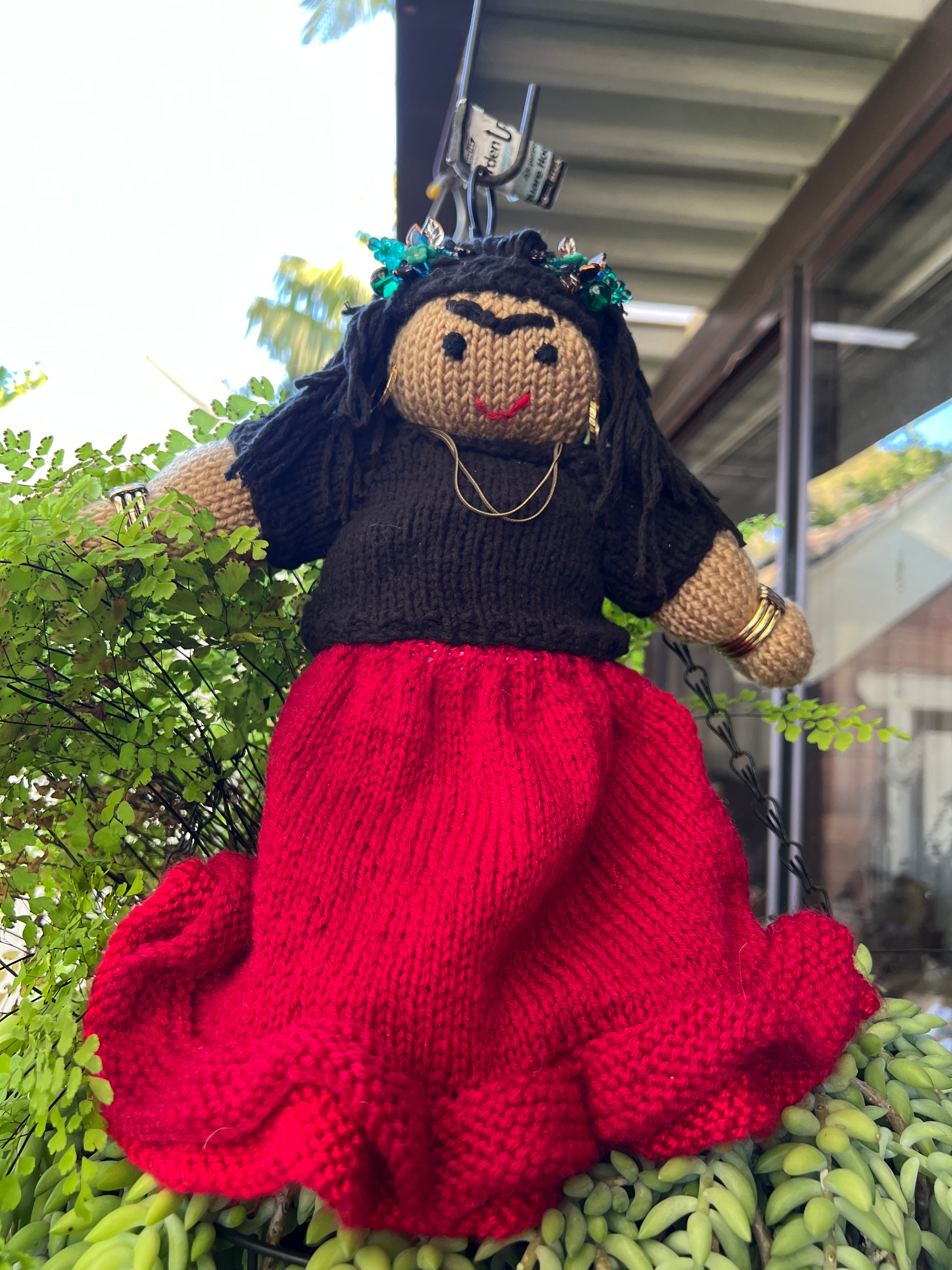 Frida Kahlo Knitted Doll