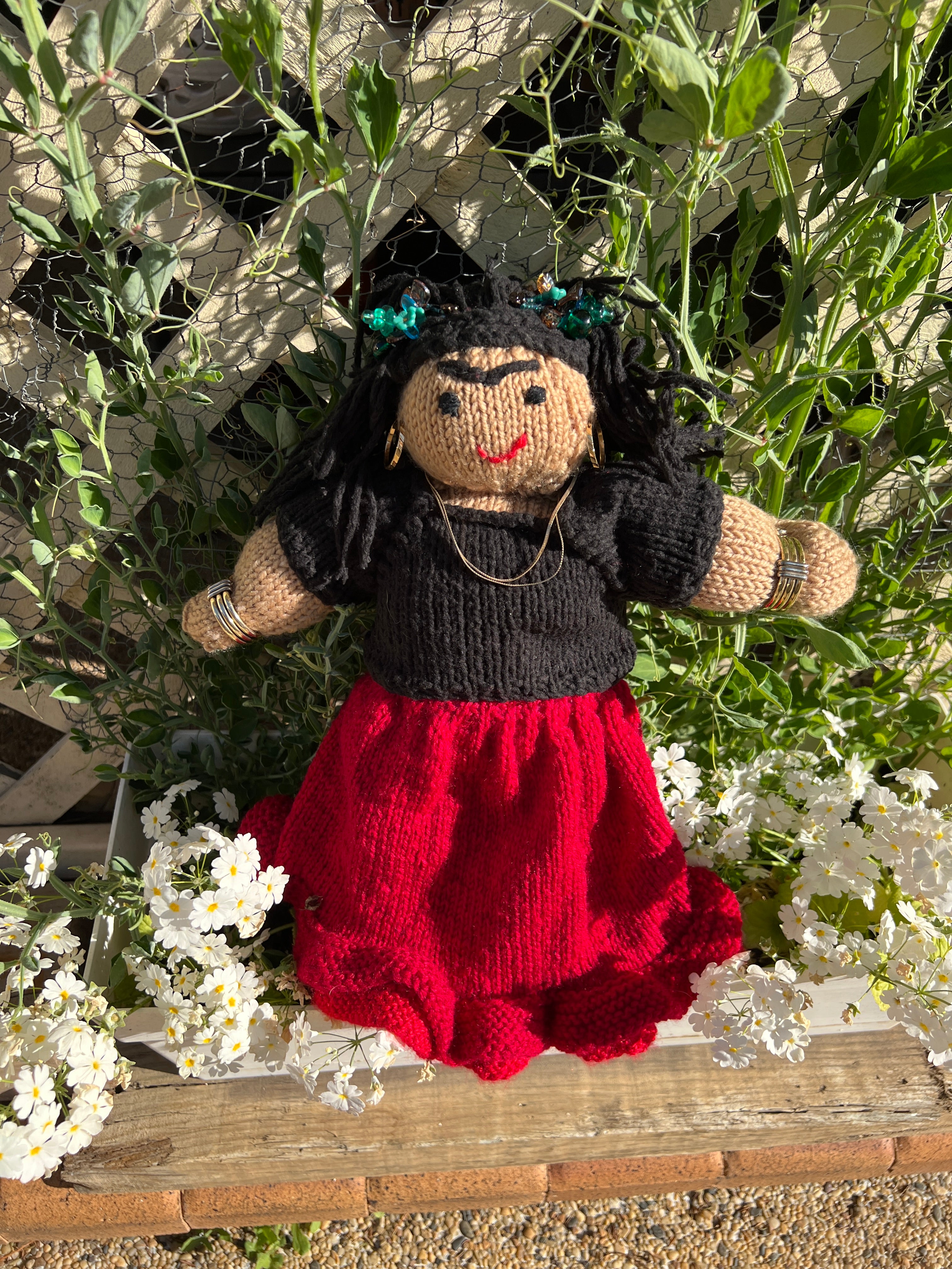 Frida Kahlo Knitted Doll