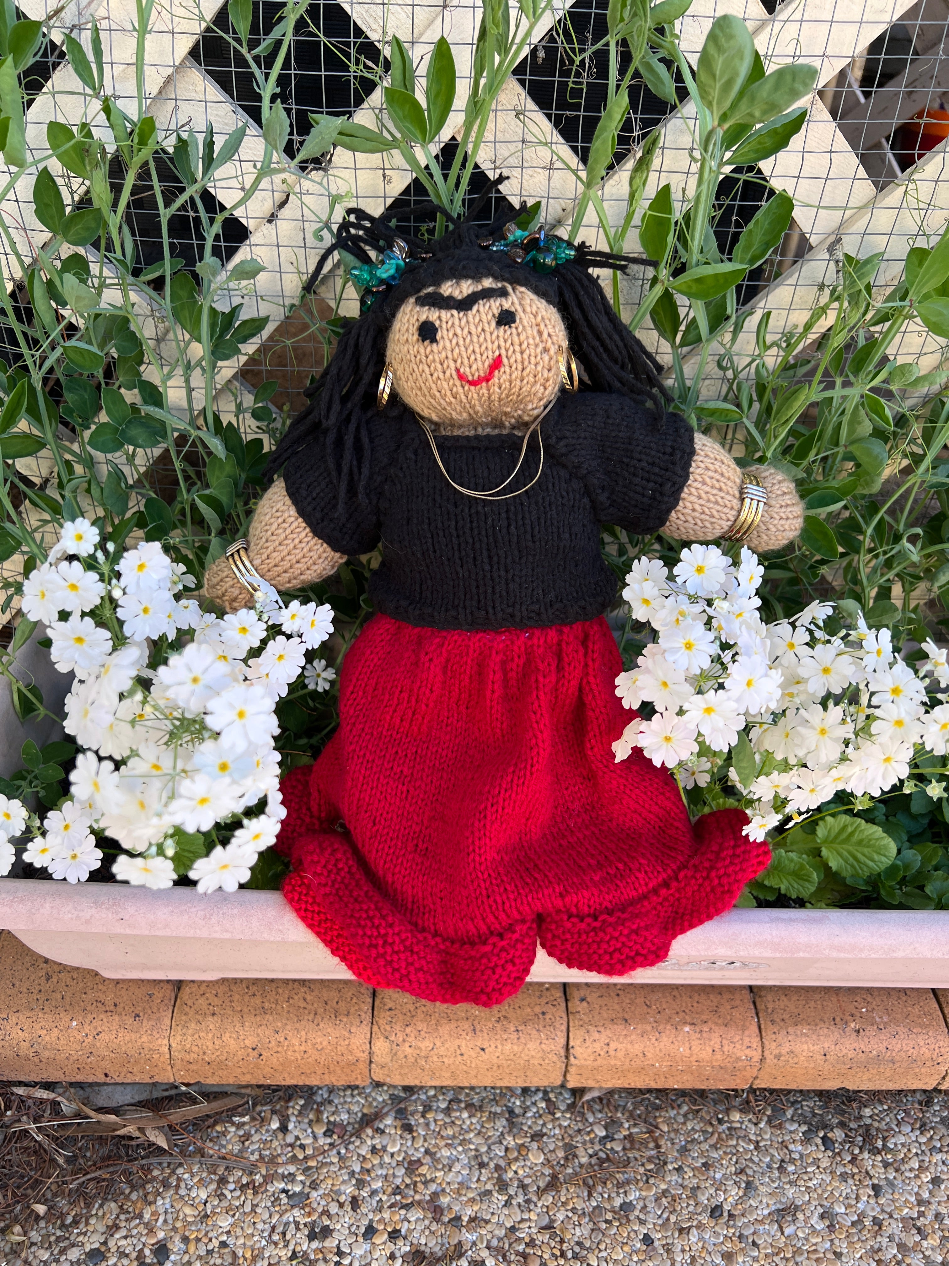 Frida Kahlo Knitted Doll