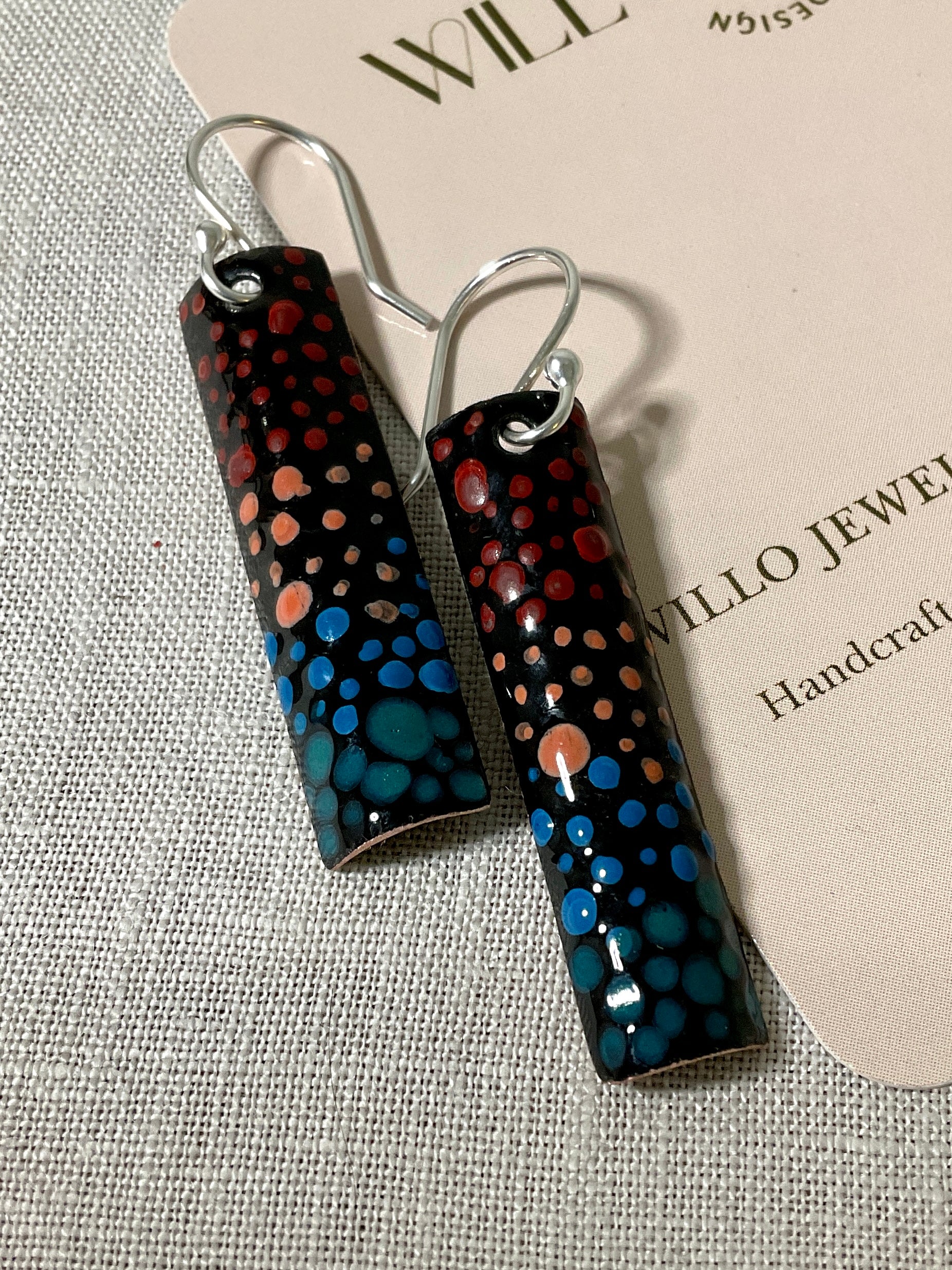 Dotty. Handmade enamel earrings