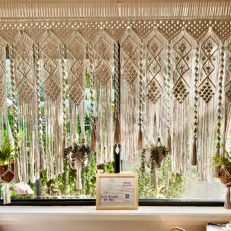 Macrame Curtain with pot holders