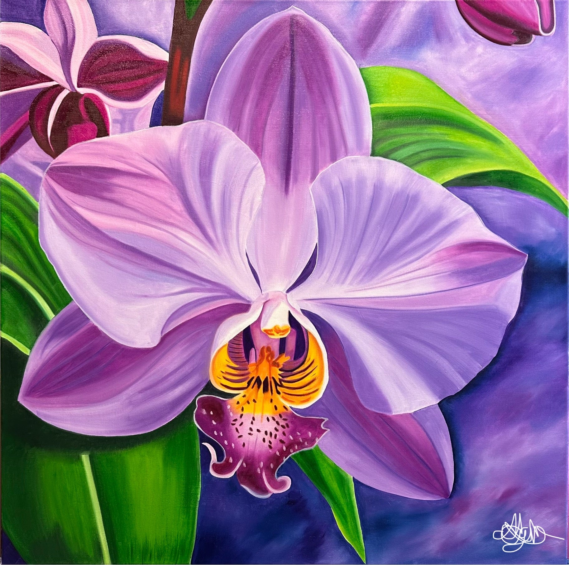 Majestic Orchid - Original Oil Painting - Hand Painted