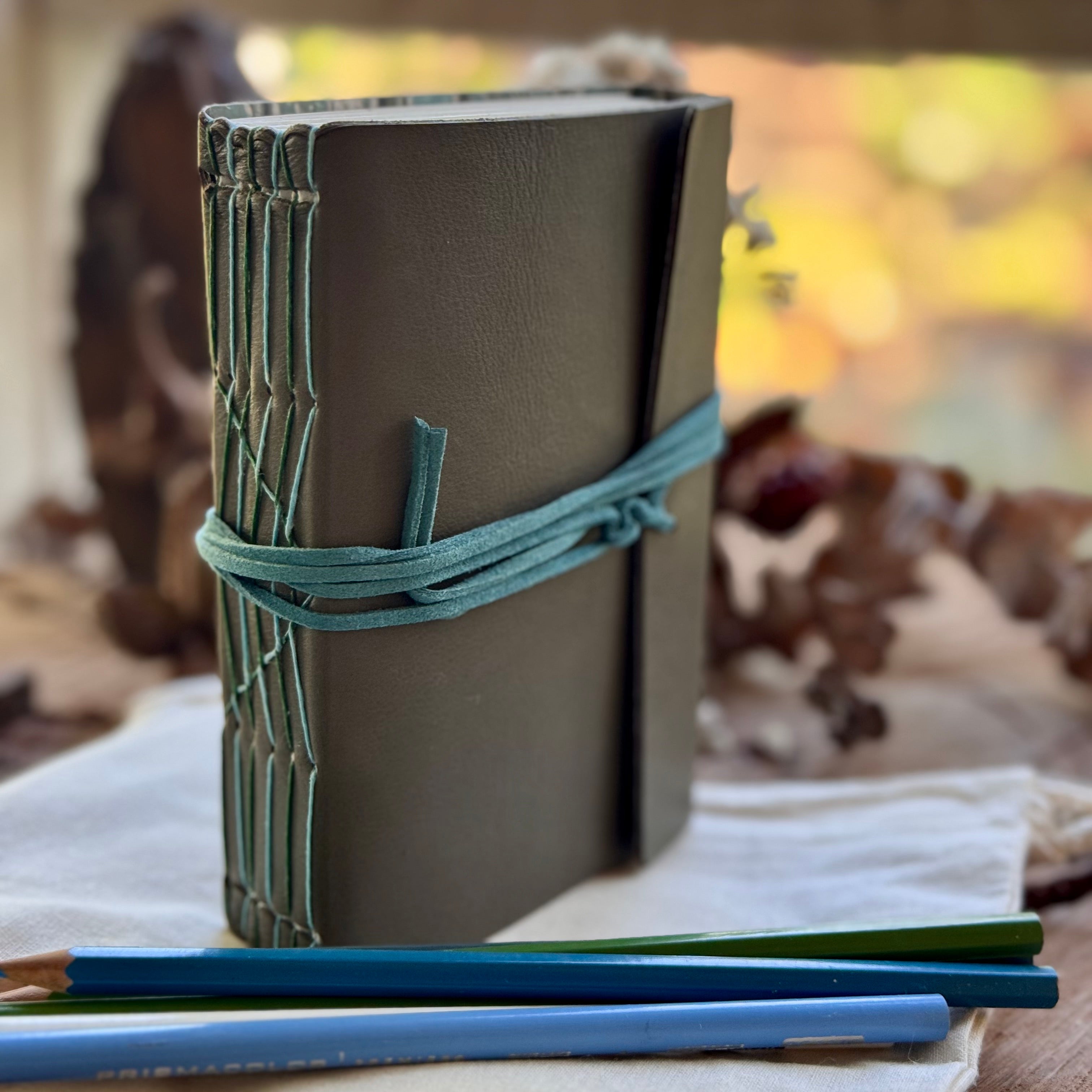 A6 Khaki Leather French Twist Journal