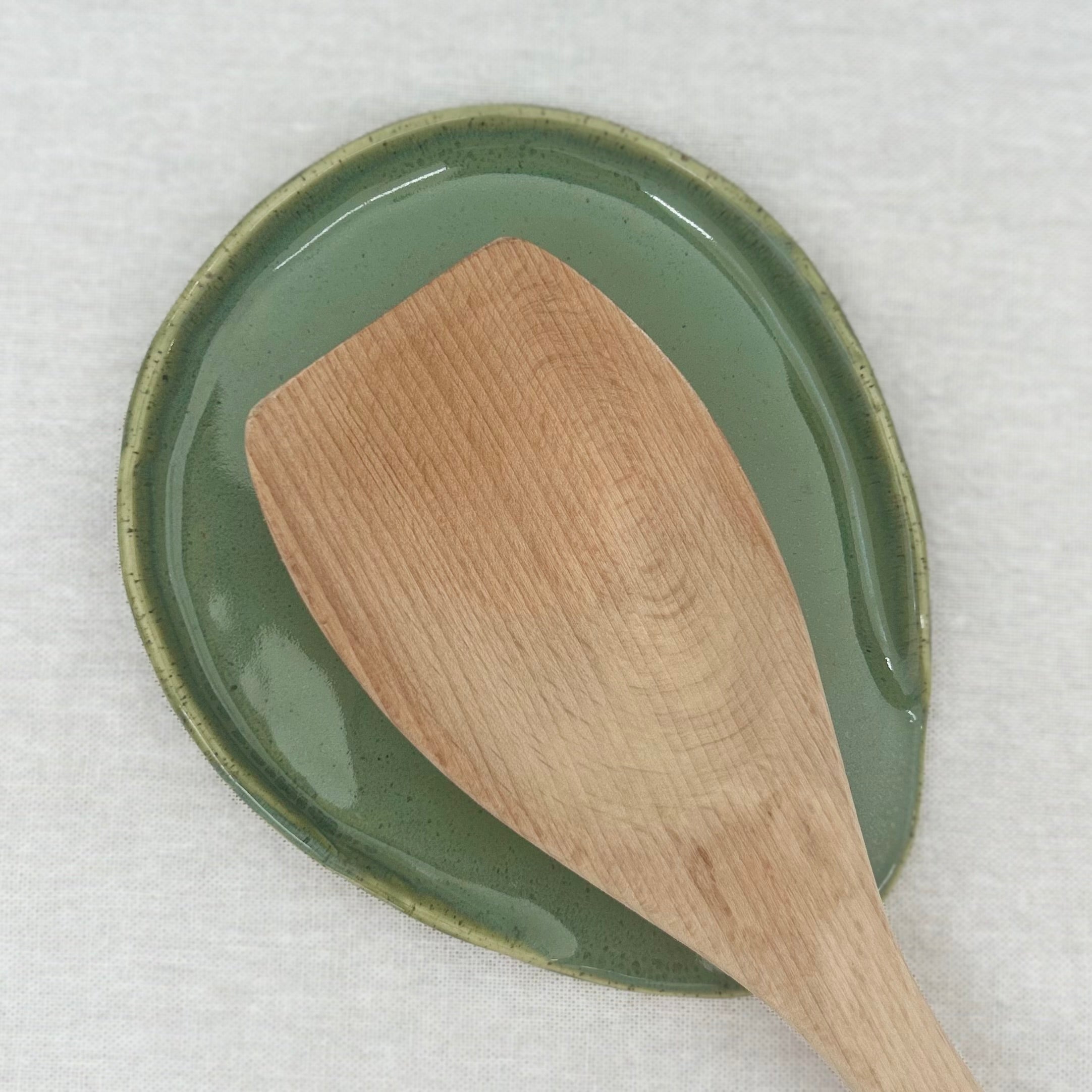 Ceramic Spoon Rest - Green
