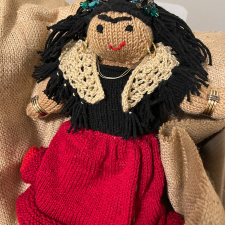 Frida Kahlo Knitted Doll