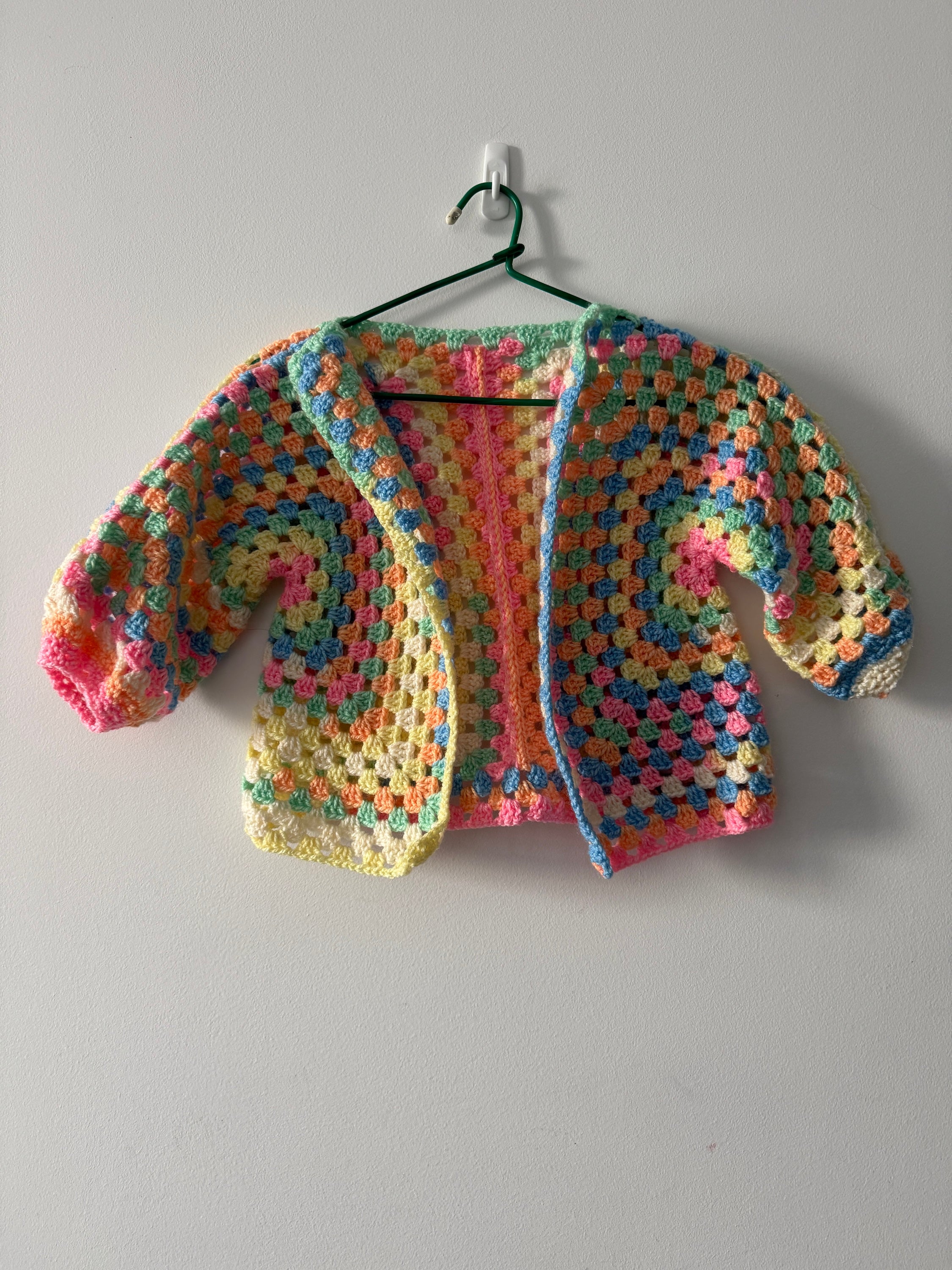 Crochet Baby Cardigan / Jacket | Pastel Rainbow