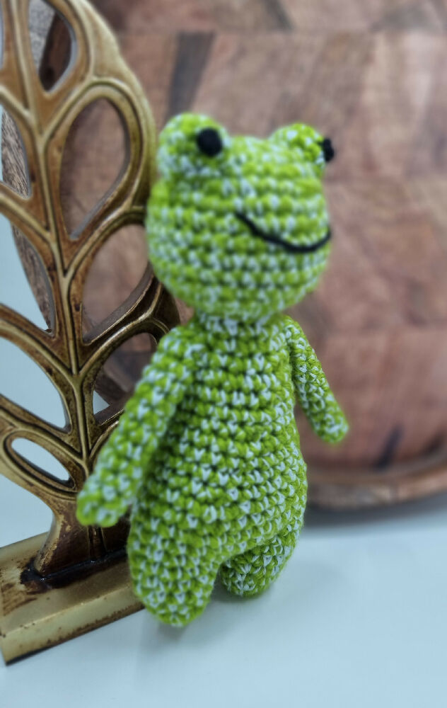 Handmade crochet frog plush toy