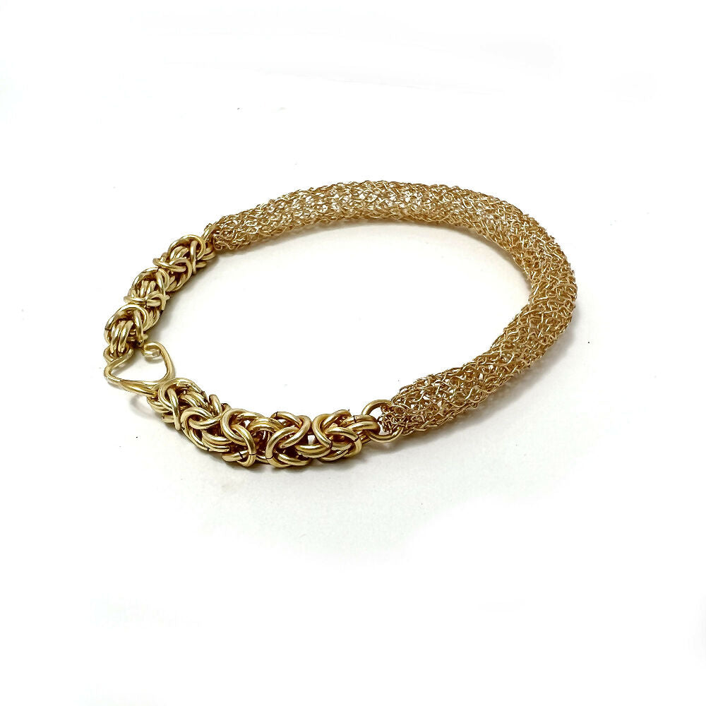 Byzantine+knitted bracelet side