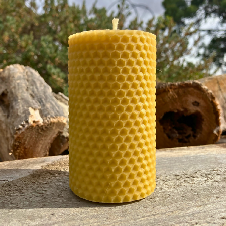 Hand-Rolled Beeswax Pillar Candle 30+ Hours