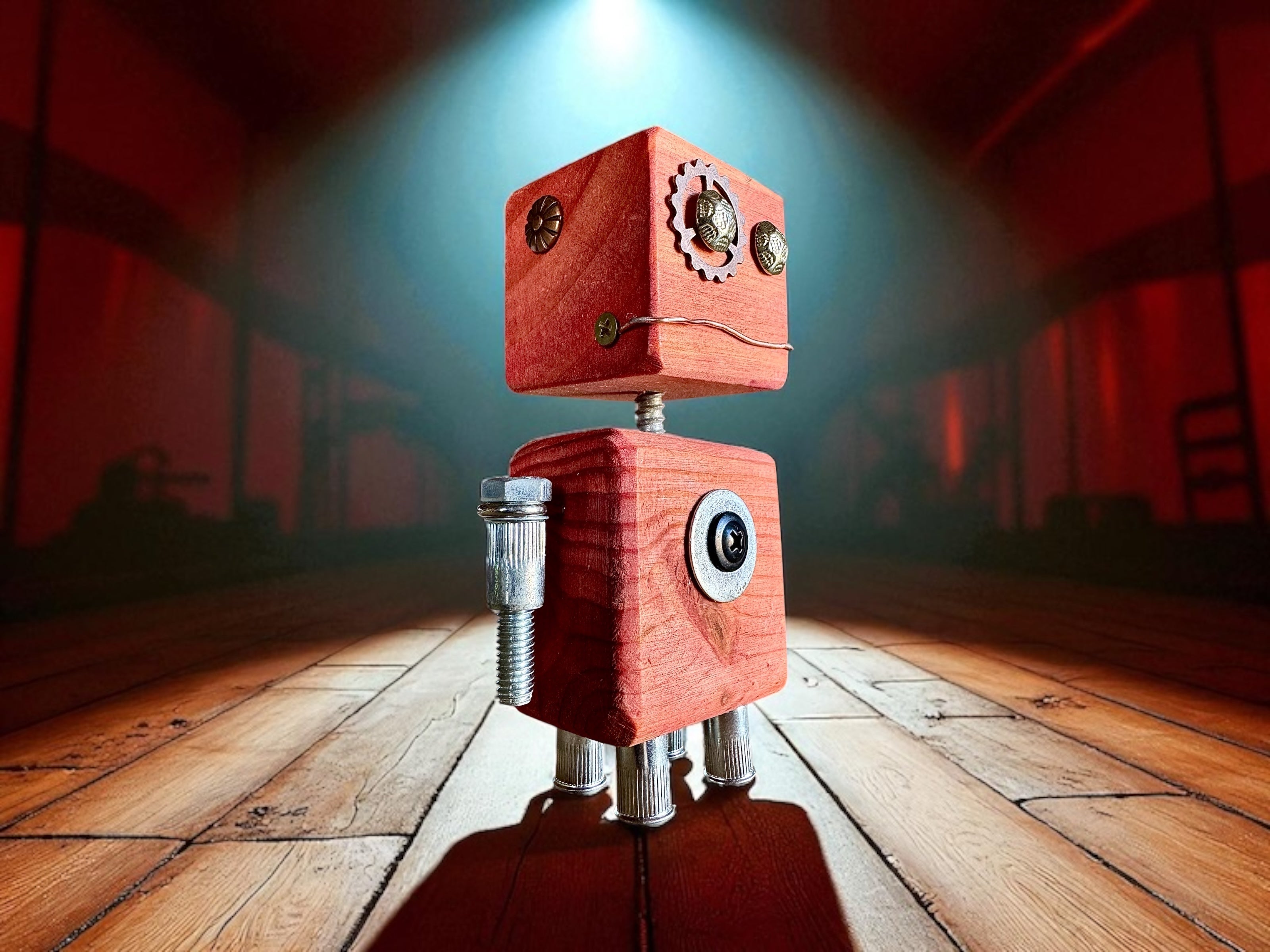 Ian - Wooden Steampunk Superhero Robot