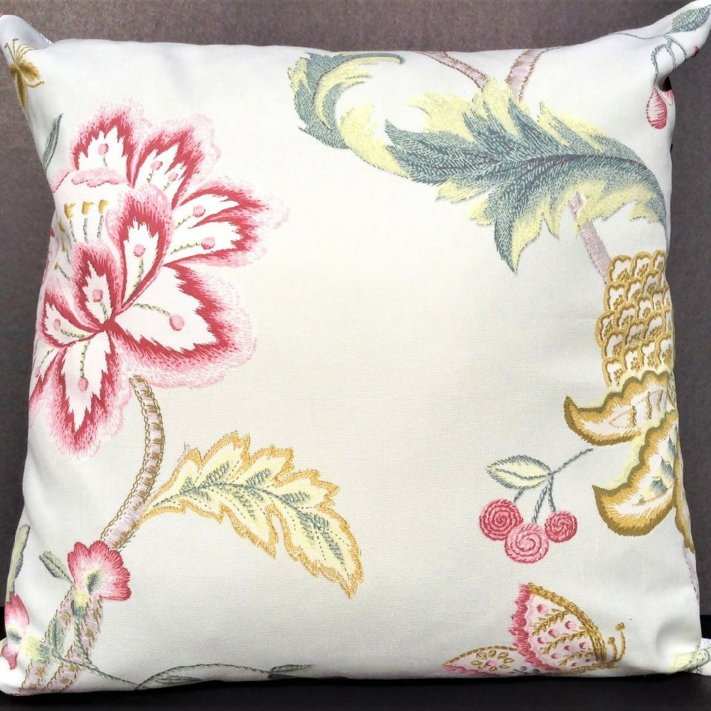 Cream Floral cushion cover-Hamptons style