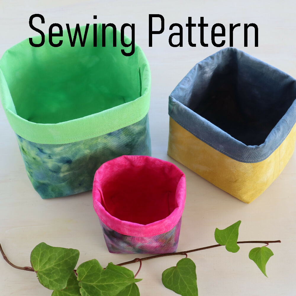 Sewing Pattern for Fabric Storage Baskets