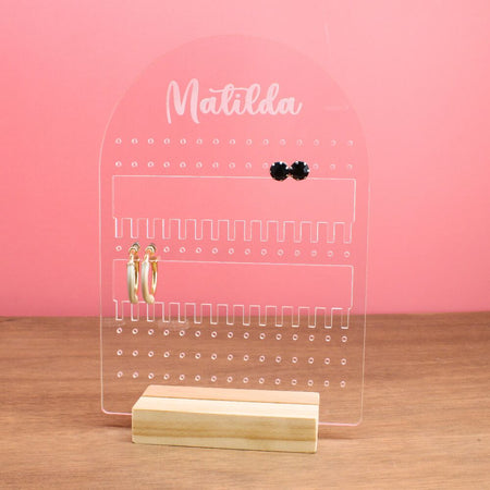 Personalised Clear Earring Stand