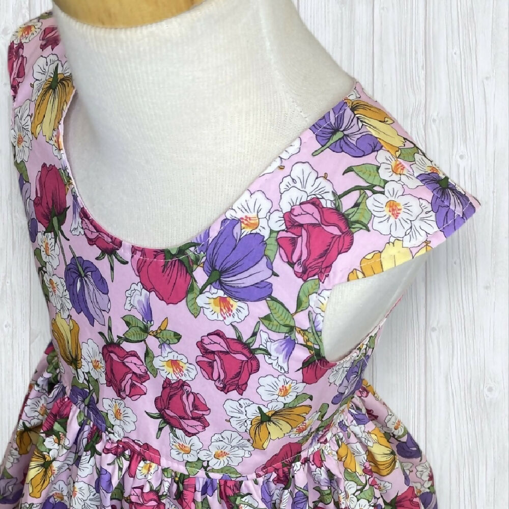 Pink Daisy / Flowers Tea Party Dress