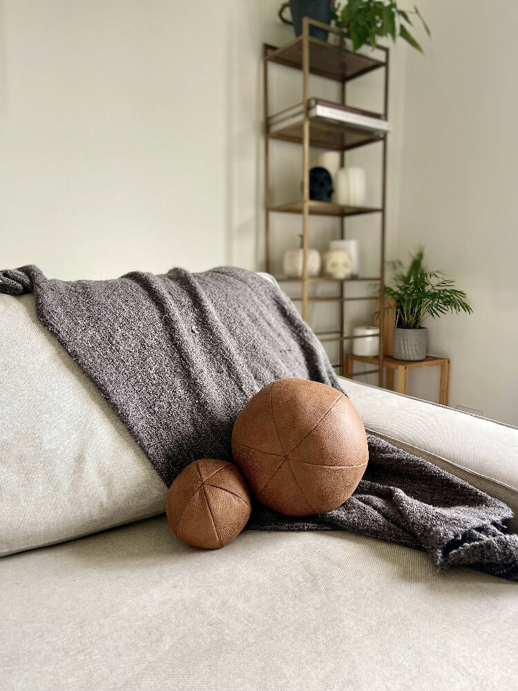 Faux Leather Sphere Cushions