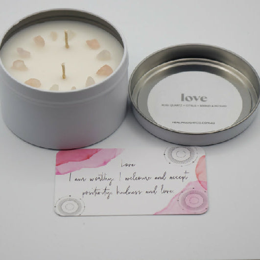 Love - Crystal Soy Affirmation Candle