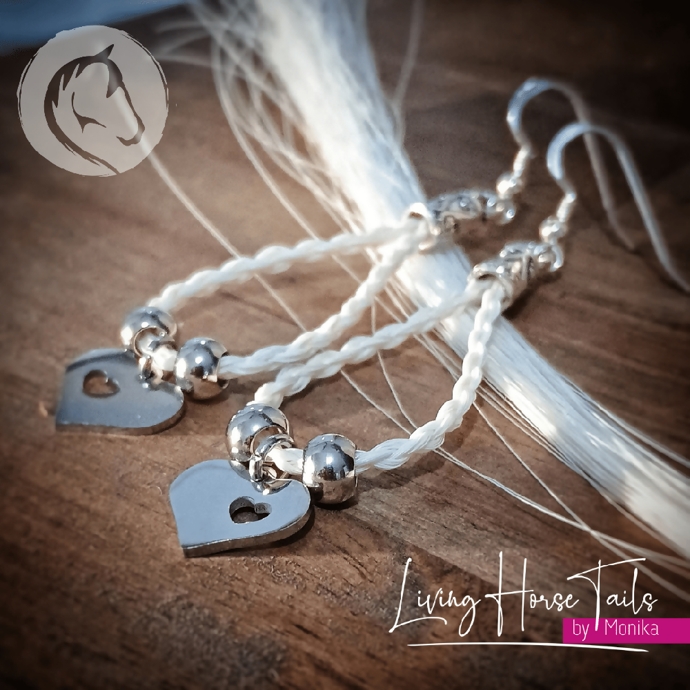 Love heart braided Horsehair earrings