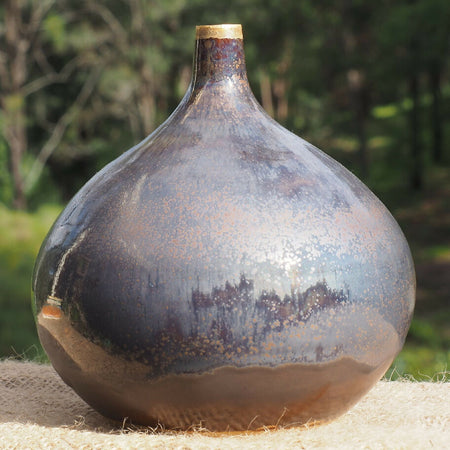 Bud Vase - Walnut and Gold