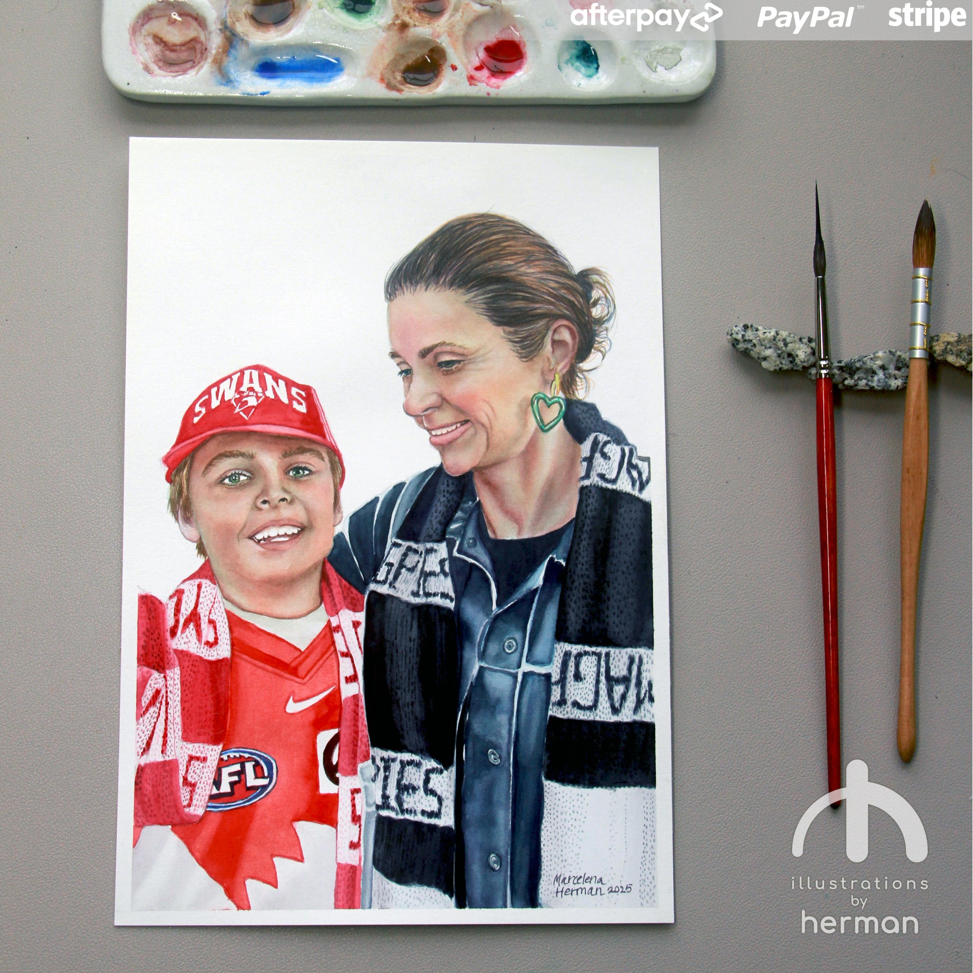 Custom Portrait | Watercolour | Detailed | People | Wedding Gift | Anniversary Gift