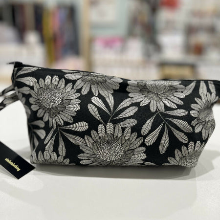gorgeous black and white native floral canvas large purse