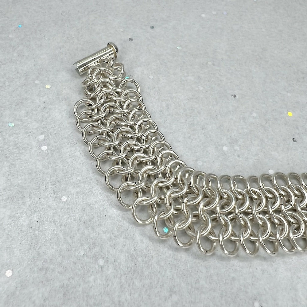 Sterling silver euro bracelet detail