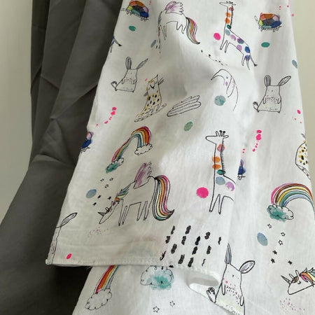Baby Wraps Bundle x 2 / Muslin Cotton / Dark Grey & Rainbows