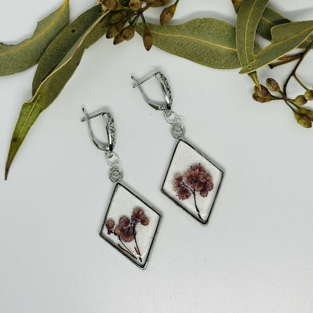 Australian Hand Made Resin Flower Drop Earrings