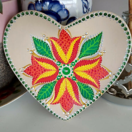 Dot Art design heartshaped Ring/Trinket Dish called