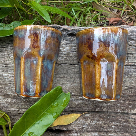 Australian Ceramic handmade pottery espresso cups - Pair