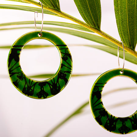 Jungle Hoops light weight ceramic earrings