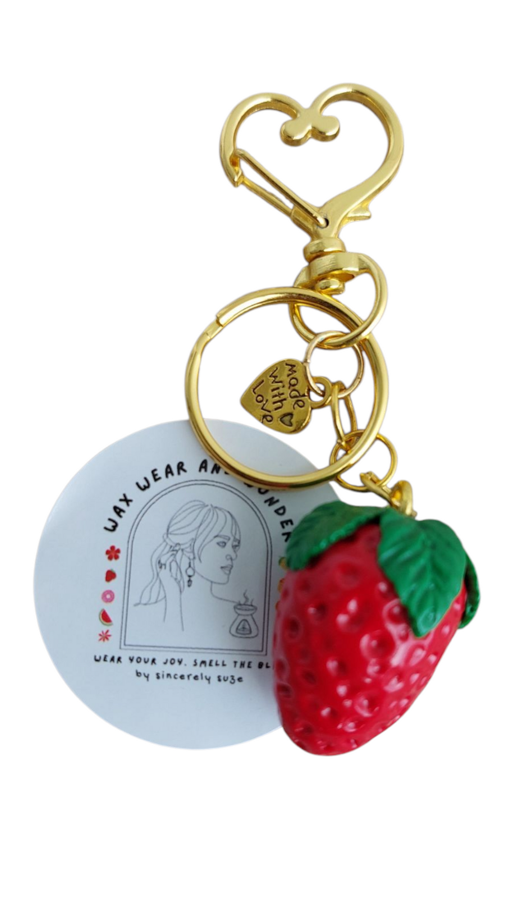 Bag Charms and Key Rings - Fruit Themed Solo in Gold/Silver Tone