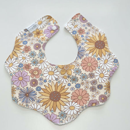 Pastel floral scalloped bib