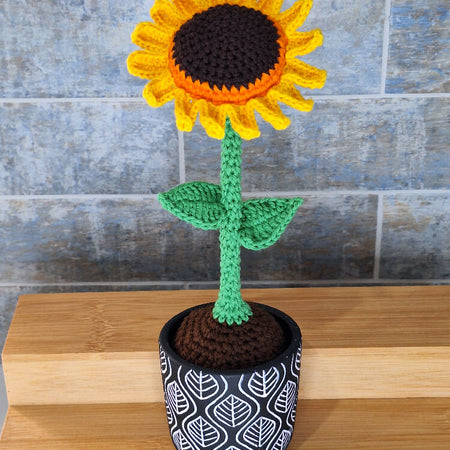 crocheted sunflower room decoration