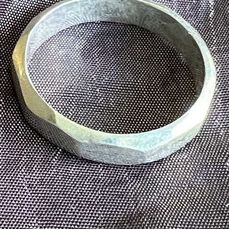 Faceted Solid Silver Ring