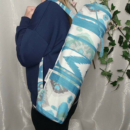 Yoga/Pilates Mat Bag - Blues & Aqua Aztec