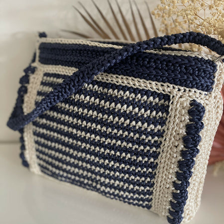 Navy and cream bag