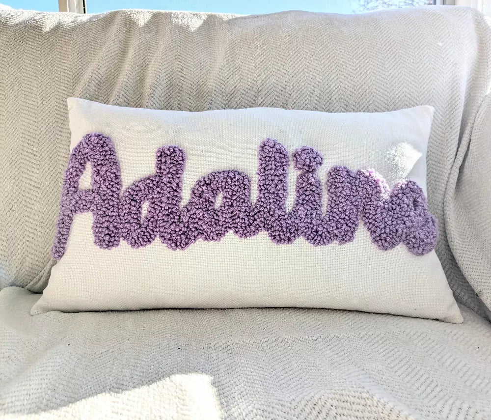 Personalised CURLY text cushion