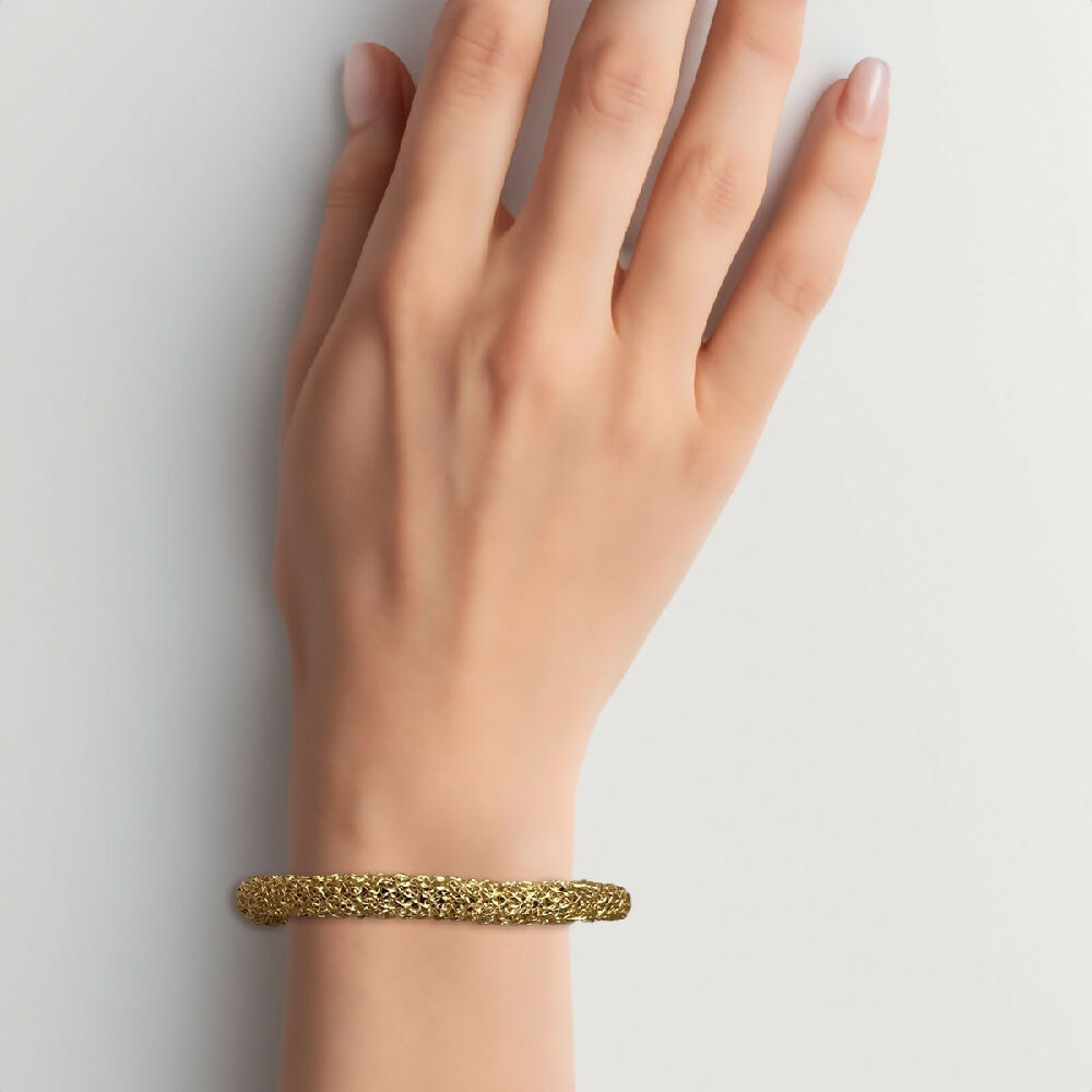 gold round knitted bracelet model