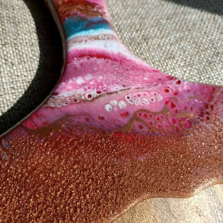 Resin & Timber round cheese board