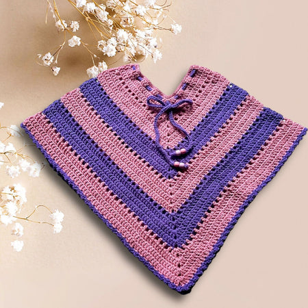 Joy - Handmade Crochet Kids Poncho 3-5 years