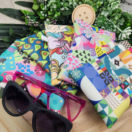 Glasses Case Dual - Twin Colourful Snap Flex Closure fits 2 pairs